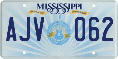 MS license plate AJV062