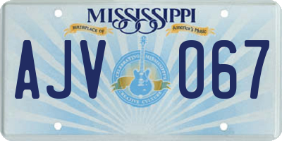 MS license plate AJV067