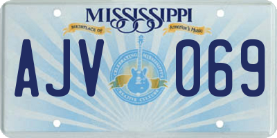 MS license plate AJV069
