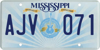 MS license plate AJV071