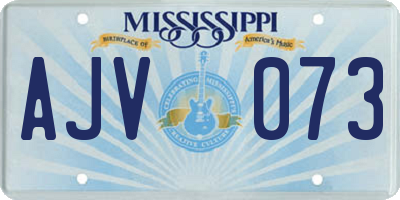 MS license plate AJV073