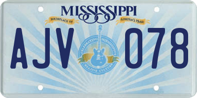MS license plate AJV078