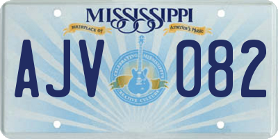 MS license plate AJV082