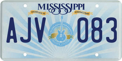 MS license plate AJV083
