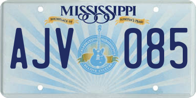 MS license plate AJV085