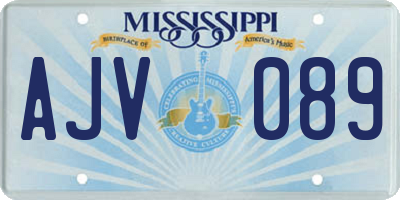 MS license plate AJV089