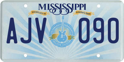 MS license plate AJV090