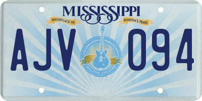 MS license plate AJV094