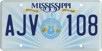 MS license plate AJV108