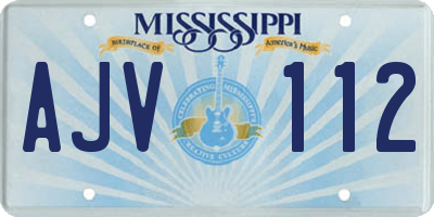 MS license plate AJV112