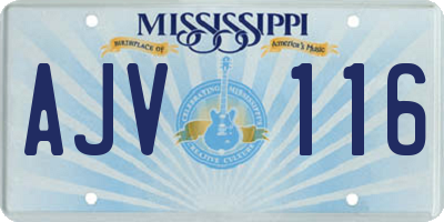 MS license plate AJV116