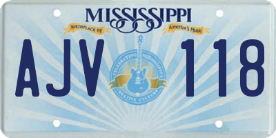 MS license plate AJV118