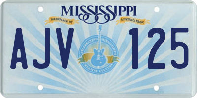 MS license plate AJV125