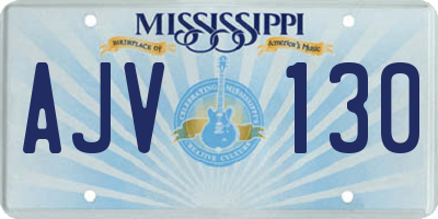 MS license plate AJV130