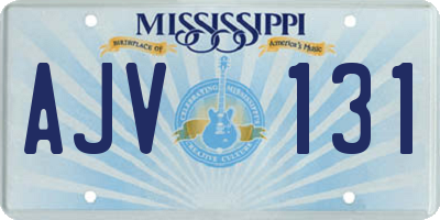 MS license plate AJV131