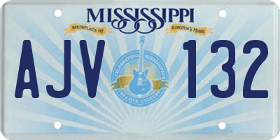 MS license plate AJV132
