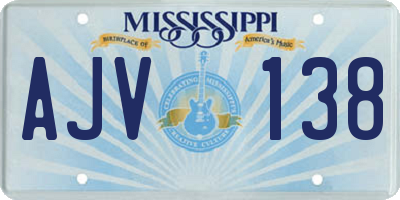 MS license plate AJV138