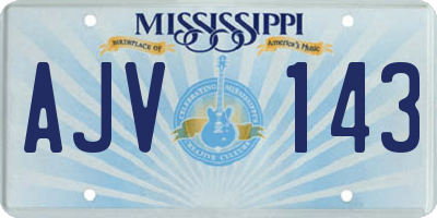 MS license plate AJV143