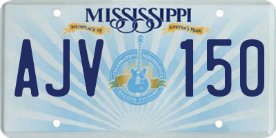 MS license plate AJV150