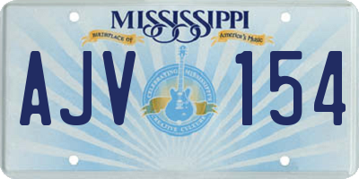 MS license plate AJV154