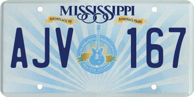 MS license plate AJV167