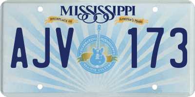 MS license plate AJV173