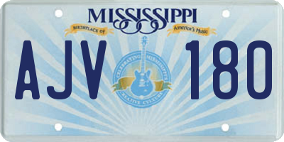 MS license plate AJV180
