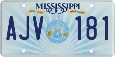 MS license plate AJV181