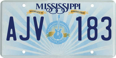 MS license plate AJV183