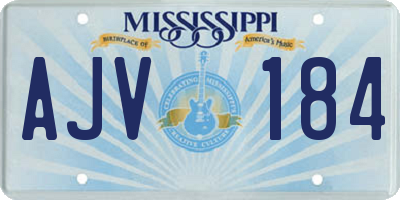 MS license plate AJV184