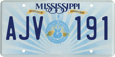 MS license plate AJV191