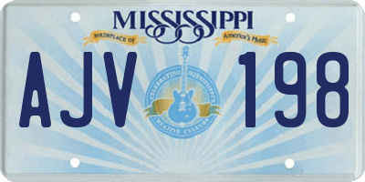 MS license plate AJV198
