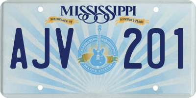 MS license plate AJV201