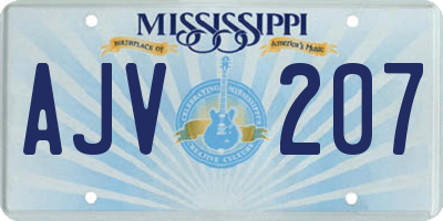 MS license plate AJV207