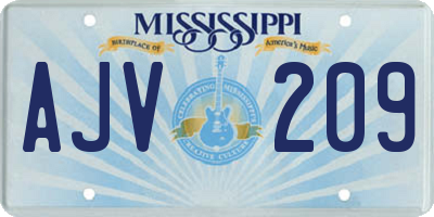 MS license plate AJV209