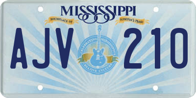 MS license plate AJV210