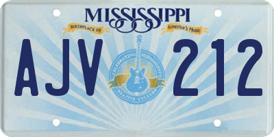 MS license plate AJV212