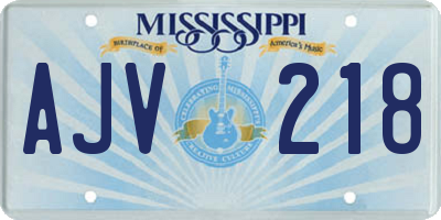 MS license plate AJV218