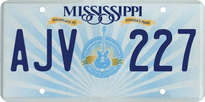 MS license plate AJV227