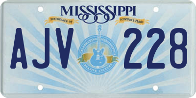 MS license plate AJV228