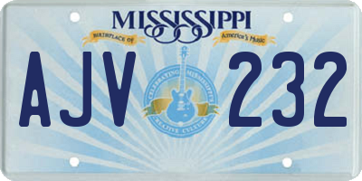 MS license plate AJV232