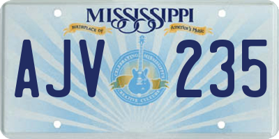 MS license plate AJV235