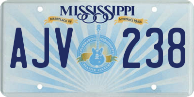 MS license plate AJV238