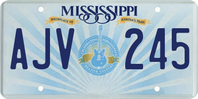 MS license plate AJV245