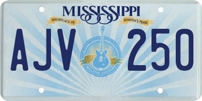 MS license plate AJV250