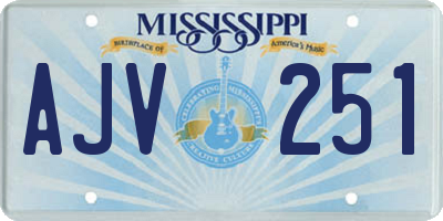 MS license plate AJV251