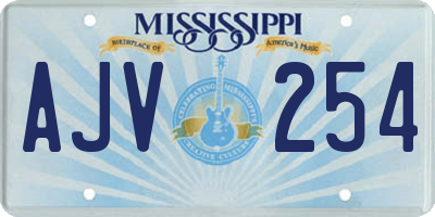 MS license plate AJV254