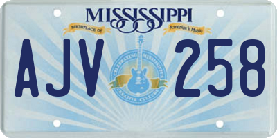MS license plate AJV258