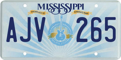 MS license plate AJV265