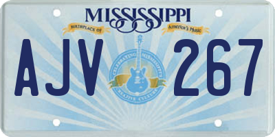 MS license plate AJV267